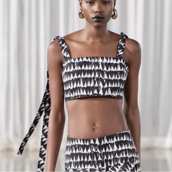 ZARA PRINTED HEART CROP TOP - Picture 5 of 14